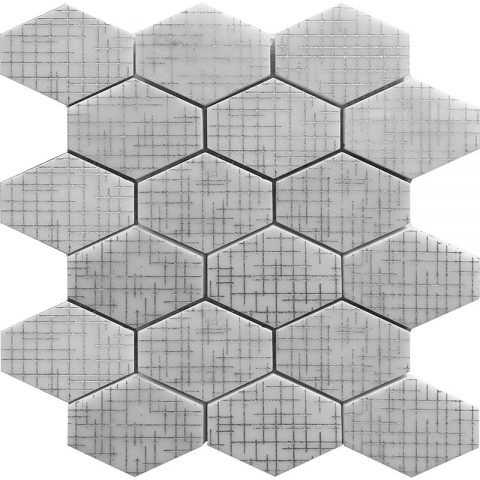 Мозаика Skalini Hex HEX-3, цвет серый, поверхность матовая, прямоугольник, 295x320
