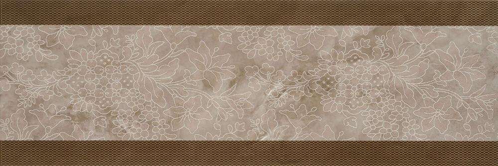 Декоративные элементы Serra Incanto Brown Floral Decor, цвет коричневый, поверхность глянцевая, прямоугольник, 300x900