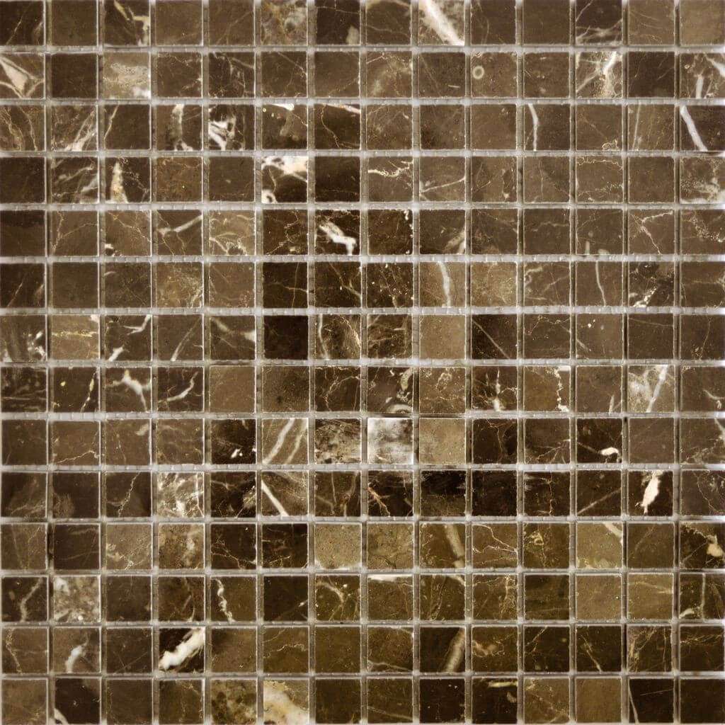 Мозаика Q-Stones QS-022-20P/10, цвет коричневый, поверхность матовая, квадрат, 305x305