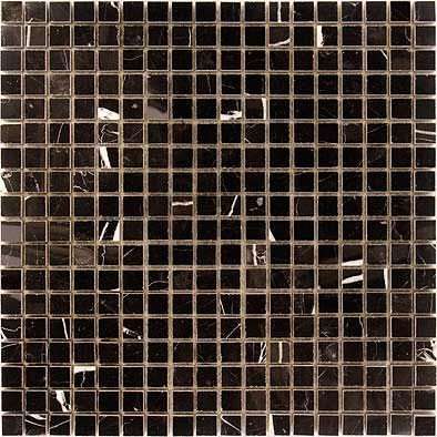 Мозаика Caramelle Mosaic Pietrine Nero Oriente Mat 15X15 4mm, цвет чёрный, поверхность матовая, квадрат, 305x305