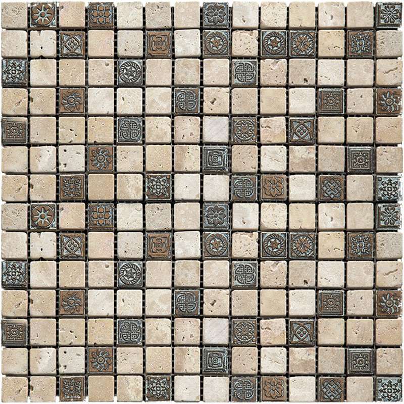Мозаика Natural Mosaic Antico (2x2) PFM-2001, цвет коричневый, поверхность матовая, квадрат, 305x305
