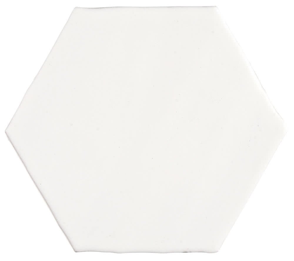 Керамическая плитка Cevica Marakech Blanco Hexagon, цвет белый, поверхность матовая, шестиугольник, 150x150