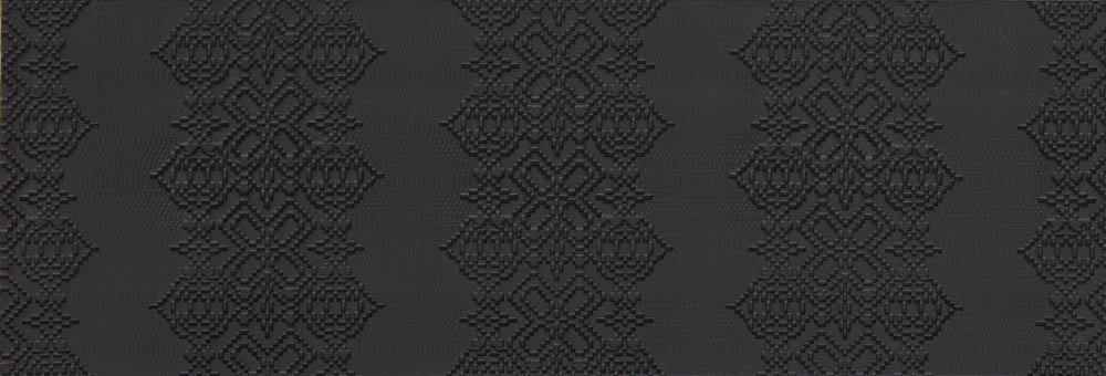 Керамогранит Mutina Garland relief Nero PUBG02, цвет чёрный, поверхность матовая, прямоугольник, 180x540