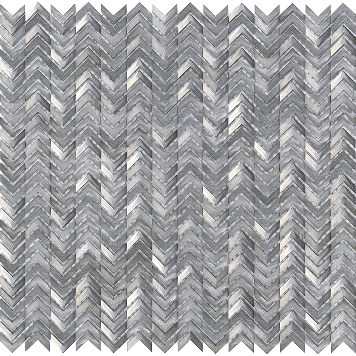 Мозаика L'Antic Colonial Gravity Aluminium Arrow Metal L241714901, цвет серый, поверхность глянцевая, прямоугольник, 298x300x4