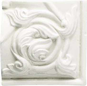 Спецэлементы Horus Art Broadway Foglie Ang. Spec. Latte FOS250, цвет белый, поверхность глянцевая, квадрат, 75x75