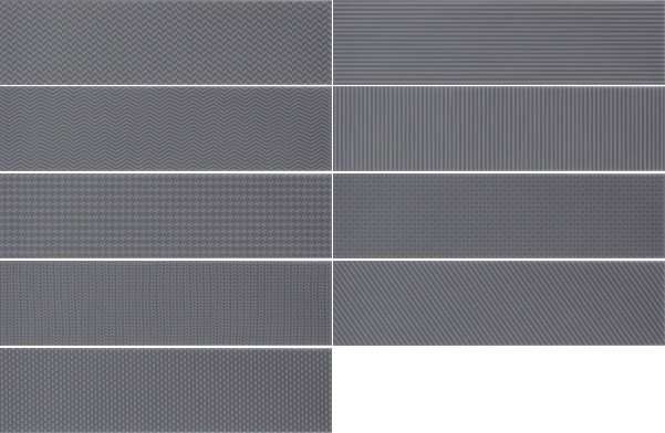 Декоративные элементы Wow Gradient Decor Black Matt 109163, цвет чёрный, поверхность матовая, прямоугольник, 75x300