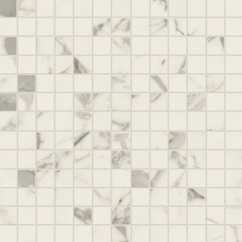 Мозаика Caesar Anima Statuario Venato Comp. F ACKN, цвет белый, поверхность полированная, квадрат, 300x300