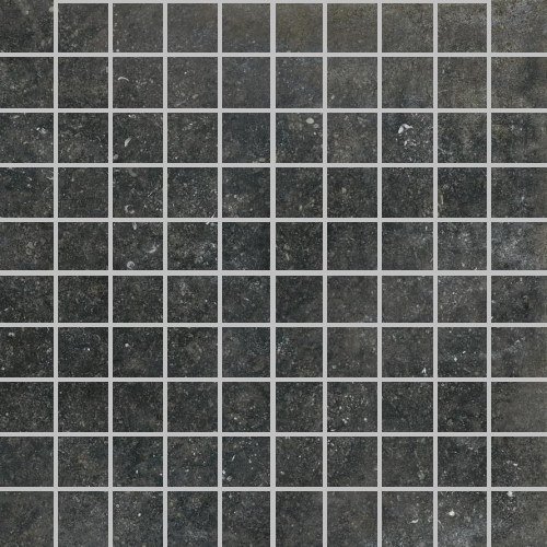 Мозаика Floor Gres Airtech London Black Nat Mosaico (3X3) 761047, цвет чёрный, поверхность матовая натуральная, квадрат, 300x300