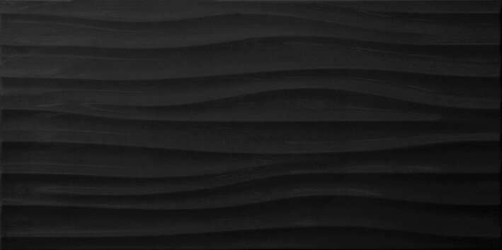 Керамическая плитка Керамин Плитка Настенная Дюна 5т Черный, цвет чёрный, поверхность глянцевая, прямоугольник, 300x600
