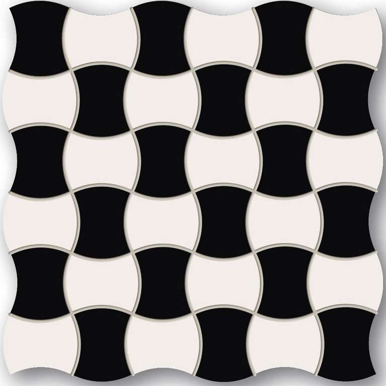 Мозаика Maciej Zien Piccadilly Bond Street 3, цвет чёрно-белый, поверхность лаппатированная, квадрат, 298x298