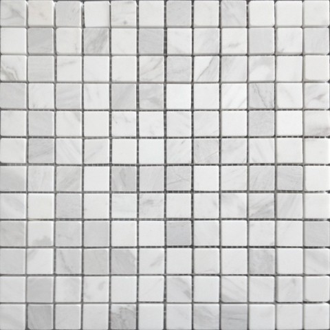 Мозаика Caramelle Mosaic Pietrine Dolomiti Bianco Mat 23X23 4mm, цвет белый, поверхность матовая, квадрат, 298x298