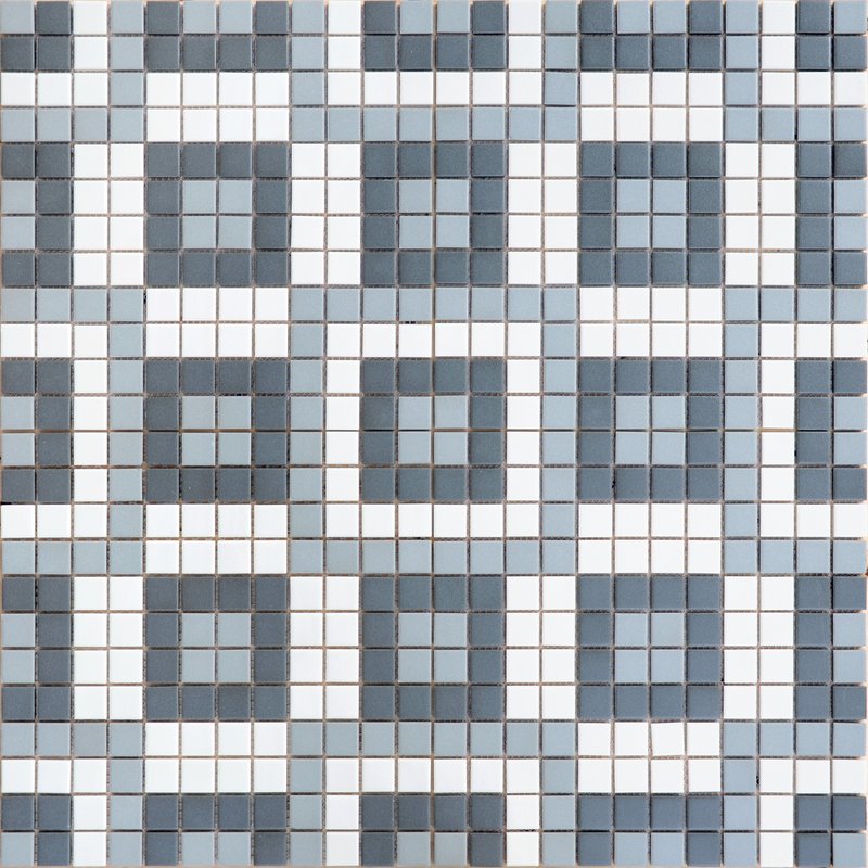 Мозаика Caramelle Mosaic Ornamento 10 23x23x6, цвет синий, поверхность матовая противоскользящая, квадрат, 300x300