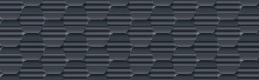 Керамическая плитка Grespania White&Co Hexagon Tinta, цвет чёрный, поверхность матовая, прямоугольник, 315x1000