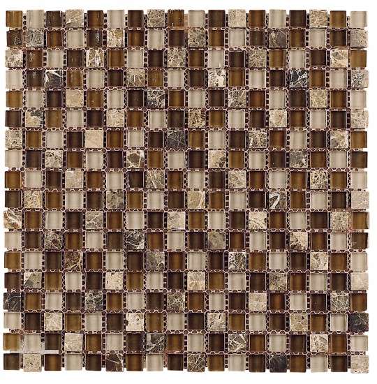 Мозаика Dune Materia Mosaics Safari 185372, цвет коричневый бежевый, поверхность глянцевая матовая, квадрат, 300x300