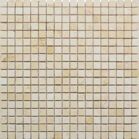 Мозаика Caramelle Mosaic Pietrine Botticino Pol 15X15 7mm, цвет бежевый, поверхность полированная, квадрат, 305x305