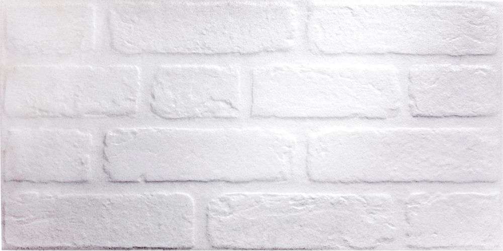 Керамогранит Keramo Rosso Palermo White, цвет белый, поверхность матовая, под кирпич, 300x600