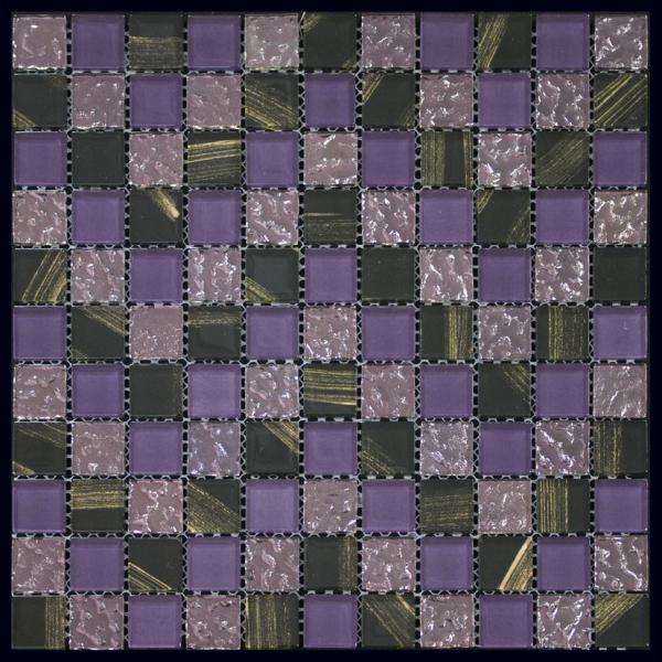 Мозаика Natural Mosaic Flash 5BD-092 (5BD-092C3) (Стекло), цвет фиолетовый, поверхность глянцевая, квадрат, 300x300