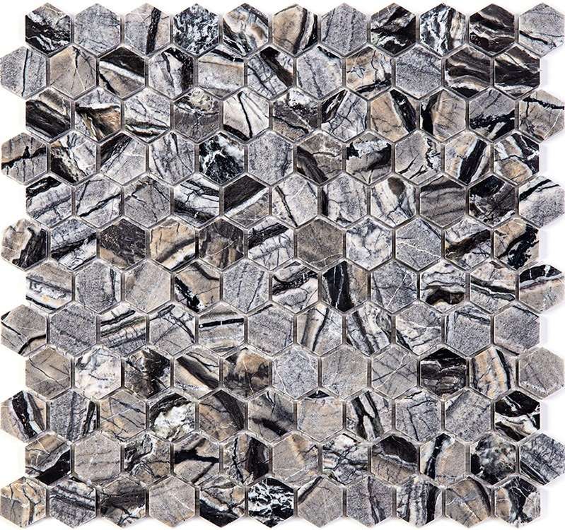 Мозаика Natural Mosaic Adriatica (2,5 mm) 7M082-DP, цвет серый, поверхность полированная, квадрат, 285x295