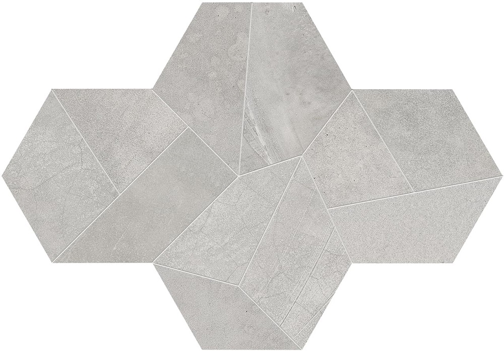 Мозаика Ergon Architect Resin Design Mini Berlin Grey Naturale E27M, цвет серый, поверхность натуральная, шестиугольник, 170x226