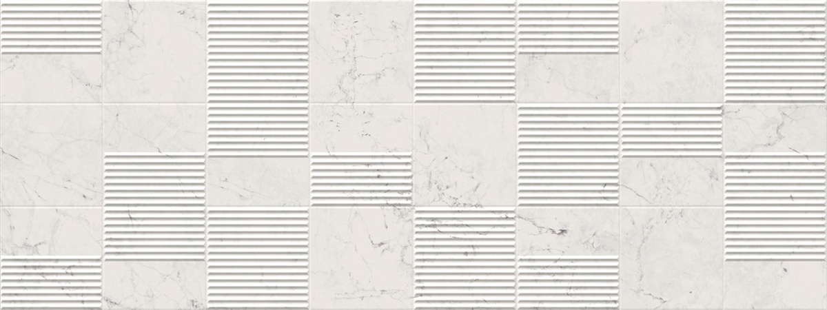 Керамическая плитка Porcelanosa Fontana Matt Queens 100337326, цвет белый, поверхность матовая 3d (объёмная), прямоугольник, 450x1200