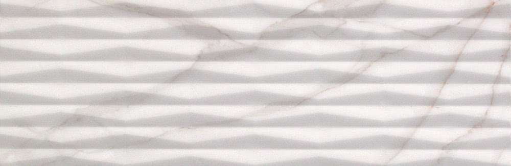 Керамическая плитка Fap Roma 75 Fold Calacatta fRHG, цвет белый, поверхность матовая 3d (объёмная), прямоугольник, 250x750