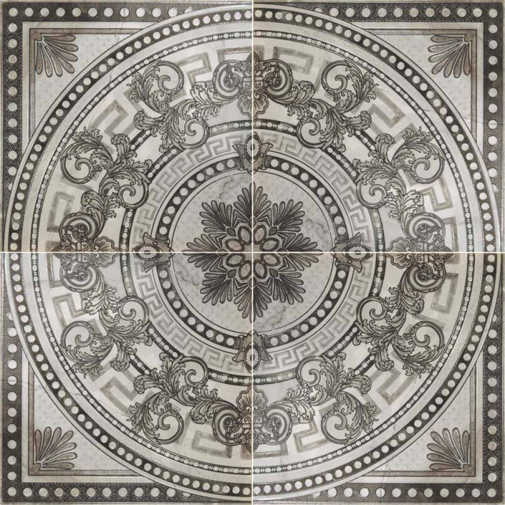 Декоративные элементы APE Rex Roseton Noor Pearl, цвет серый, поверхность глянцевая, квадрат, 1200x1200