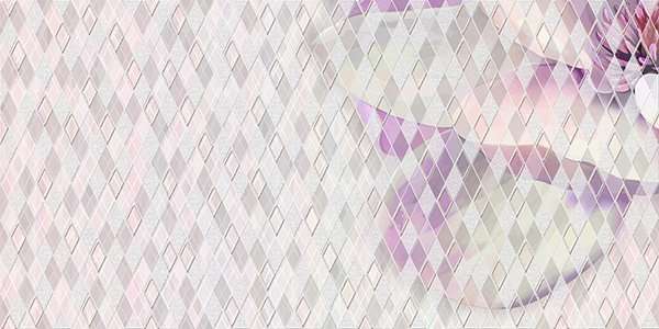 Декоративные элементы Rodnoe Crystal Brilliance-3 Decor White, цвет розовый, поверхность глянцевая, прямоугольник, 250x500