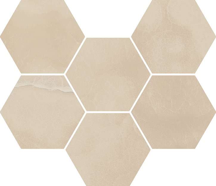 Мозаика Italon Charme Evo Onyx Mosaico Hexagon 620110000048, цвет бежевый, поверхность матовая, шестиугольник, 250x290