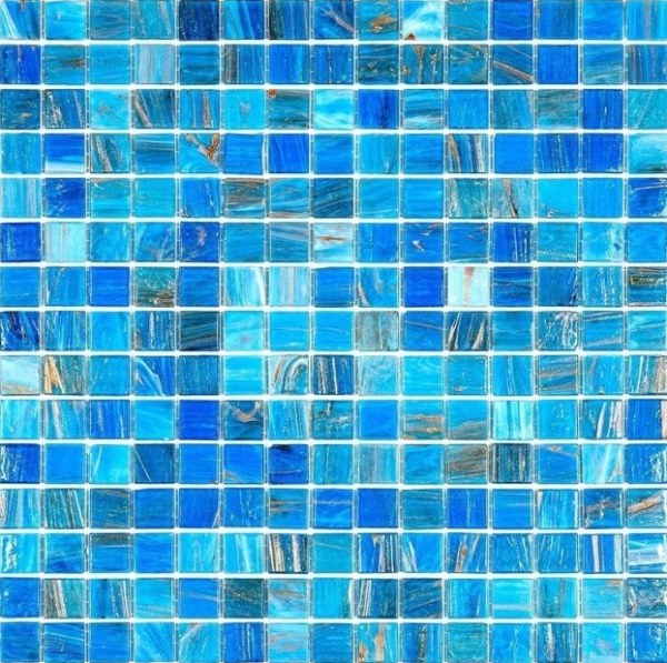 Мозаика Alma Mosaic Stella STN557, цвет белый голубой, поверхность глянцевая, квадрат, 327x327