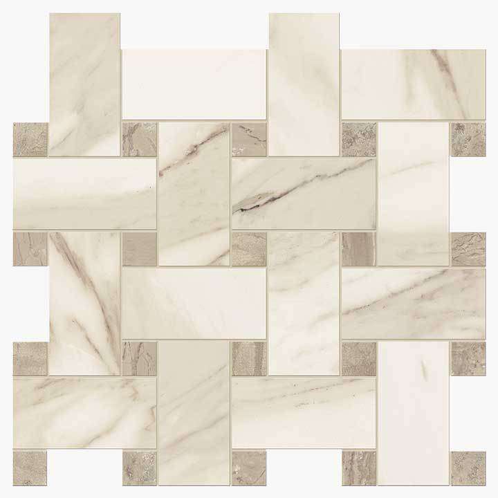 Мозаика Novabell Intreccio Calacatta Beige Silk. IMP 337N, цвет бежевый, поверхность матовая, квадрат, 300x300
