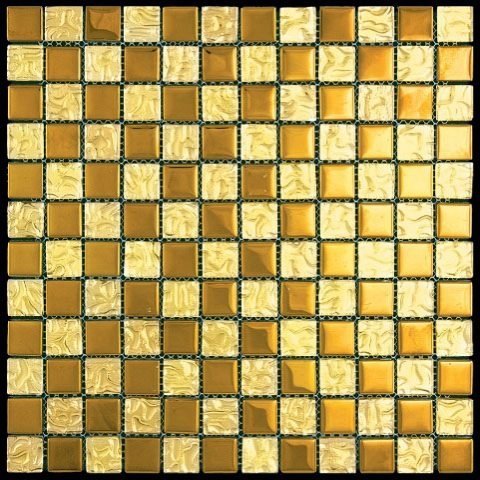 Мозаика Natural Mosaic Light PA-04-23 (Стекло), цвет жёлтый, поверхность глянцевая, квадрат, 298x298