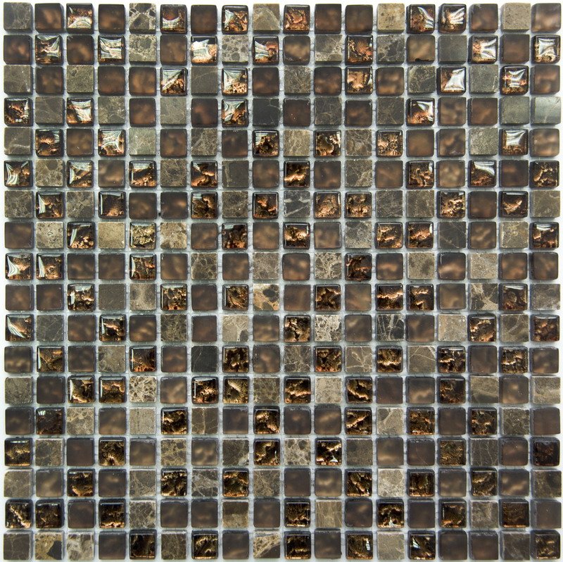 Мозаика NS Mosaic S-834, цвет коричневый, поверхность глянцевая, квадрат, 305x305