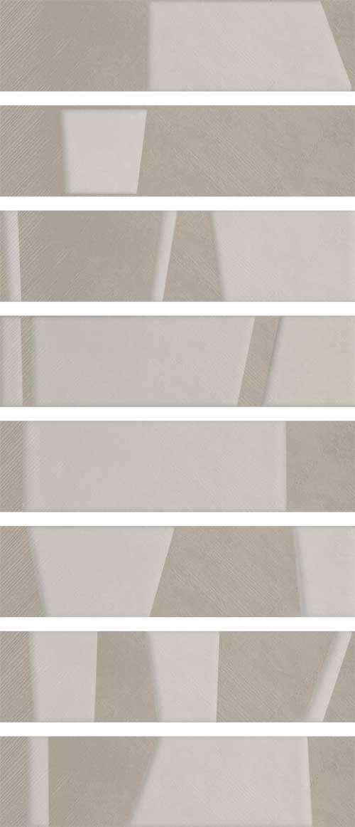 Декоративные элементы Vallelunga Segni Terra Decoro 6000552, цвет серый, поверхность структурированная, прямоугольник, 75x300