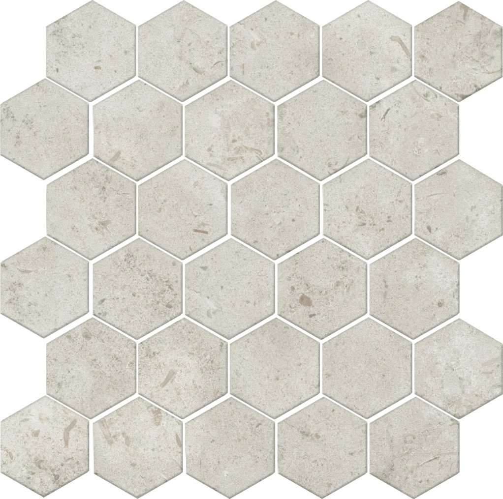Мозаика Kerama Marazzi Карму серый светлый натуральный из 30 частей 63007, цвет серый, поверхность матовая, шестиугольник, 297x298
