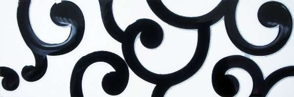 Бордюры Infinity Elegance Cenefa Chic Bianco-Nero, цвет чёрно-белый, поверхность глянцевая, прямоугольник, 100x300