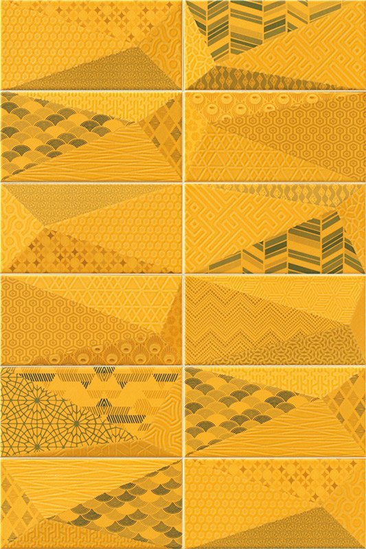 Керамическая плитка Mainzu Diamond Fancy Tiger, цвет жёлтый, поверхность глянцевая, кабанчик, 100x200