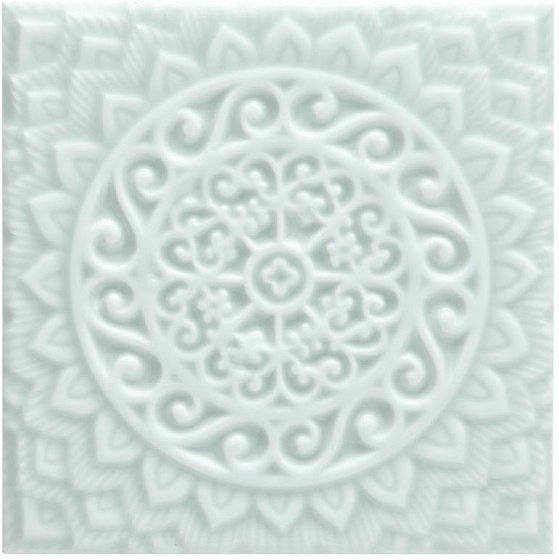 Декоративные элементы Adex ADST4104 Relieve Mandala Universe Fern, цвет зелёный, поверхность глянцевая, квадрат, 148x148