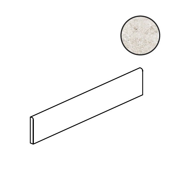 Бордюры Floor Gres Plimatech Plimawhite/02 6mm Batt 776698, цвет белый, поверхность матовая, прямоугольник, 46x600