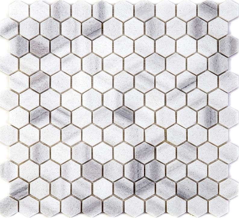 Мозаика Natural Mosaic I-Тilе 4M002-DP, цвет белый серый, поверхность полированная, прямоугольник, 295x285