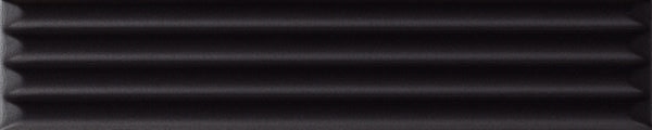 Керамическая плитка Ava UP Cannettato Black Glossy 192132, цвет чёрный, поверхность глянцевая 3d (объёмная), под кирпич, 50x250