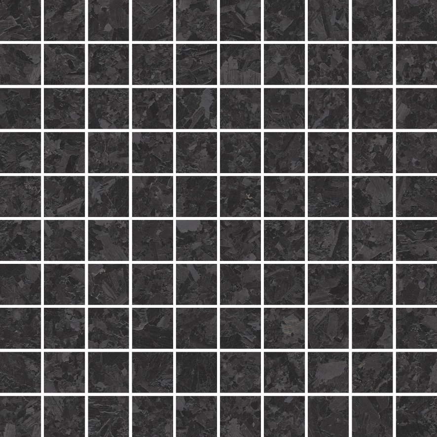 Мозаика Versace Meteorite Mos T100 Nero Nat 47410, цвет чёрный, поверхность натуральная, квадрат, 300x300