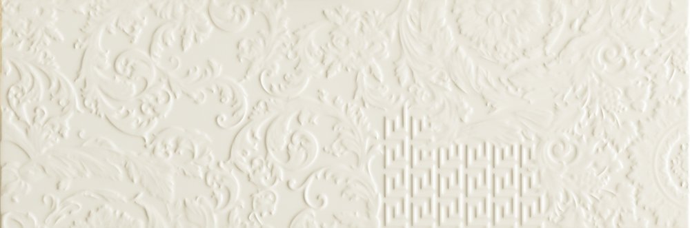 Керамическая плитка Versace Gold Patchwork Bianco 68640, цвет белый, поверхность глянцевая, прямоугольник, 250x750