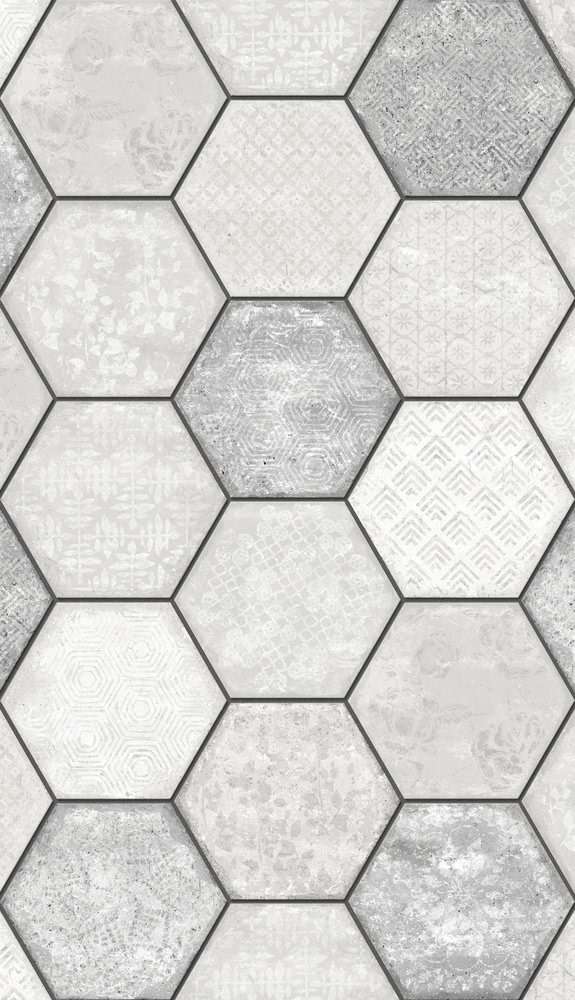 Декоративные элементы Marca Corona Bricklane White Esagono Decoro, цвет белый, поверхность матовая, прямоугольник, 216x250