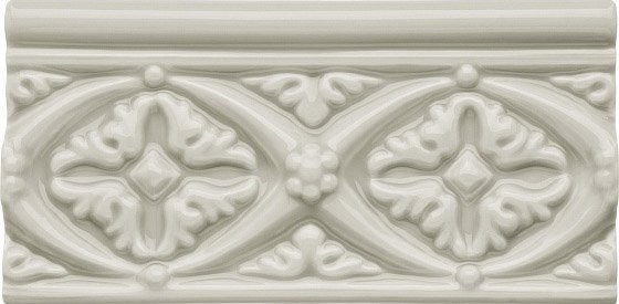 Бордюры Adex ADNE4134 Relieve Bizantino Silver Mist, цвет серый, поверхность глянцевая, прямоугольник, 75x150