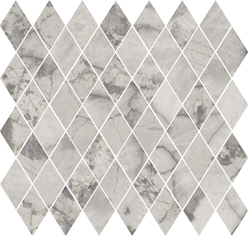 Мозаика La Fabbrica Gemstone Rombo Grey Lap 179155, цвет серый, поверхность лаппатированная, ромб, 300x300