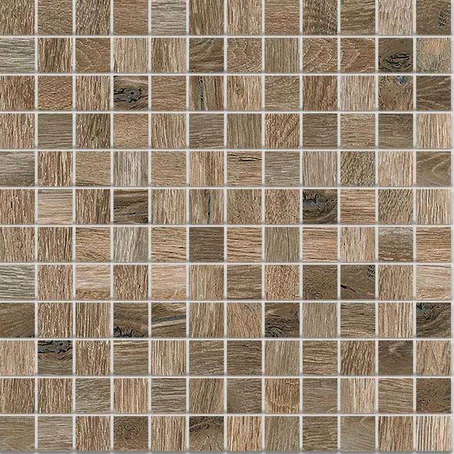 Мозаика Monocibec Woodtime Iroko Mos (2,5X2,5) 89531, цвет коричневый, поверхность матовая, квадрат, 300x300