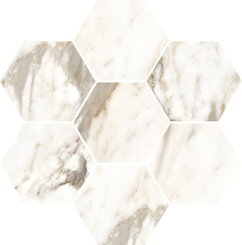 Мозаика Vallelunga Luce Grey Sat Esag T7 6001264, цвет серый, поверхность сатинированная, шестиугольник, 280x300