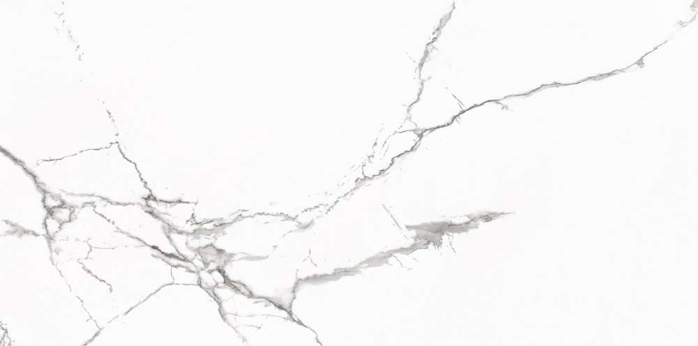 Керамогранит Realistik Statuario Venato Satin, цвет белый серый, поверхность сатинированная, прямоугольник, 600x1200
