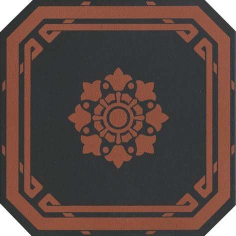 Керамогранит Grazia Old England Ottagono Black Chester OEODB3, цвет разноцветный, поверхность матовая, восьмиугольник, 200x200