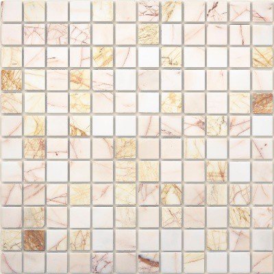 Мозаика Caramelle Mosaic Pietrine Ragno Rosso Pol 23X23 7mm, цвет розовый, поверхность полированная, квадрат, 298x298
